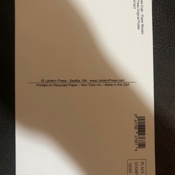 Lantern Press, Dungeness Crab, Paper Mosaic, Postcard - Picture 2 of 3